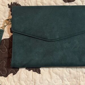 Guess Dark Green Wristlet Clutch
